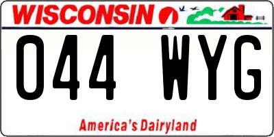 WI license plate 044WYG
