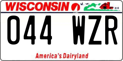 WI license plate 044WZR