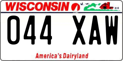 WI license plate 044XAW