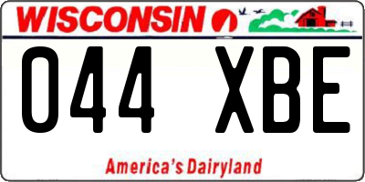 WI license plate 044XBE
