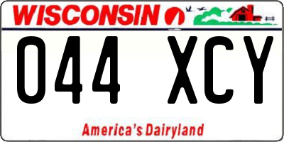 WI license plate 044XCY