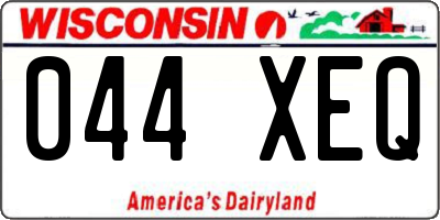 WI license plate 044XEQ