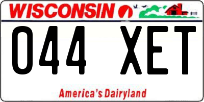 WI license plate 044XET