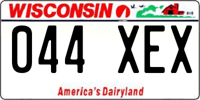WI license plate 044XEX