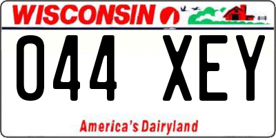 WI license plate 044XEY