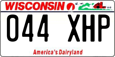 WI license plate 044XHP
