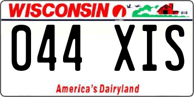 WI license plate 044XIS