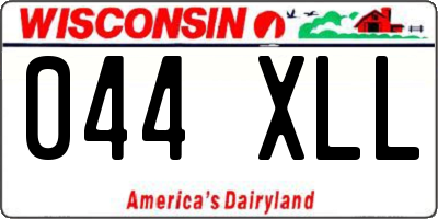 WI license plate 044XLL