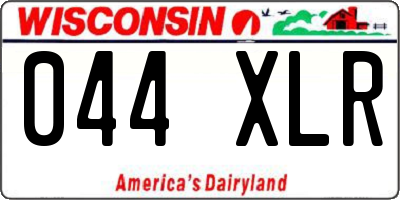 WI license plate 044XLR