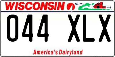 WI license plate 044XLX