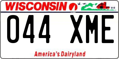 WI license plate 044XME
