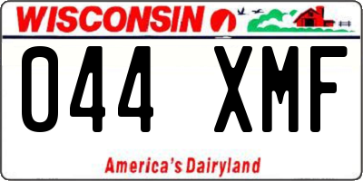 WI license plate 044XMF