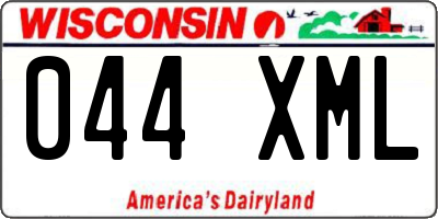 WI license plate 044XML