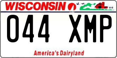 WI license plate 044XMP