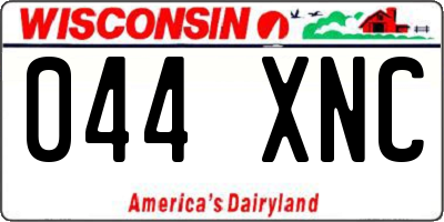 WI license plate 044XNC