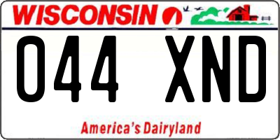 WI license plate 044XND