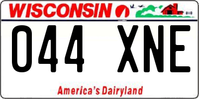 WI license plate 044XNE