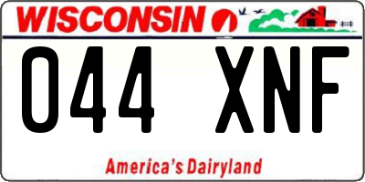 WI license plate 044XNF
