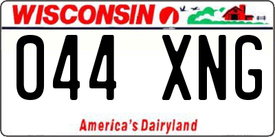 WI license plate 044XNG