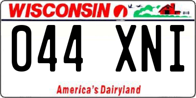 WI license plate 044XNI