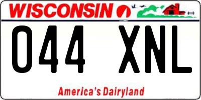 WI license plate 044XNL
