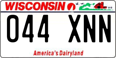 WI license plate 044XNN