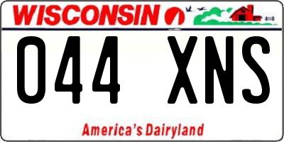 WI license plate 044XNS