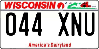 WI license plate 044XNU