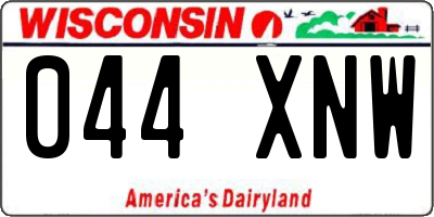 WI license plate 044XNW