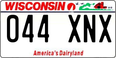 WI license plate 044XNX