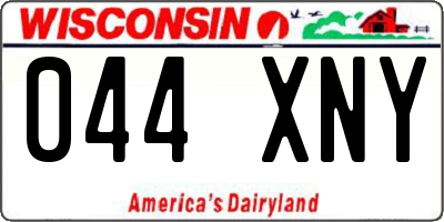 WI license plate 044XNY