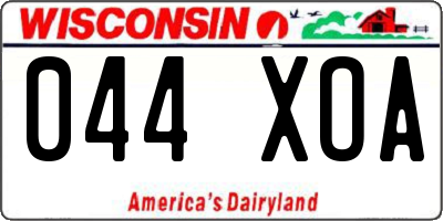WI license plate 044XOA