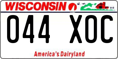 WI license plate 044XOC