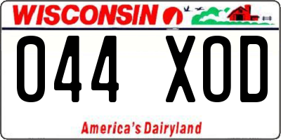WI license plate 044XOD