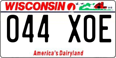 WI license plate 044XOE
