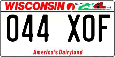 WI license plate 044XOF