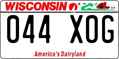 WI license plate 044XOG