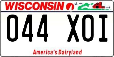WI license plate 044XOI