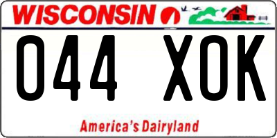 WI license plate 044XOK