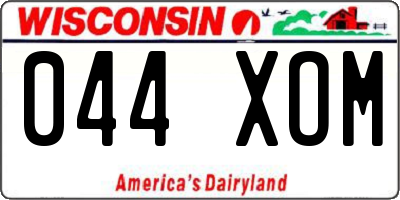WI license plate 044XOM