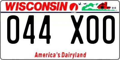 WI license plate 044XOO