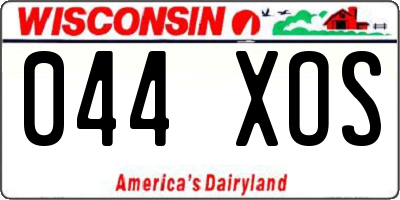 WI license plate 044XOS