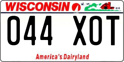 WI license plate 044XOT