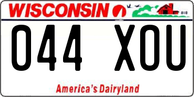 WI license plate 044XOU