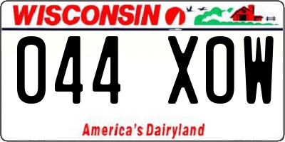 WI license plate 044XOW