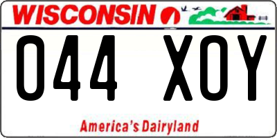 WI license plate 044XOY