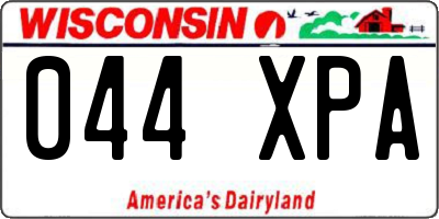 WI license plate 044XPA