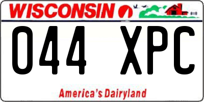 WI license plate 044XPC