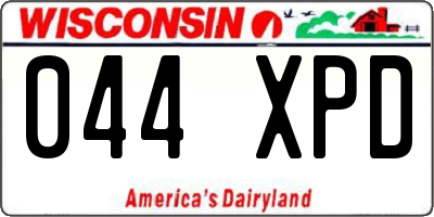 WI license plate 044XPD
