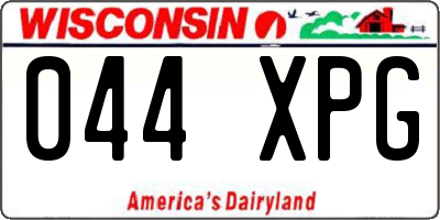 WI license plate 044XPG